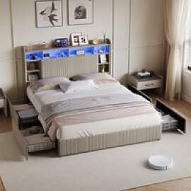 Bett mit Stauraum 140x200, Polsterbett Doppelbett