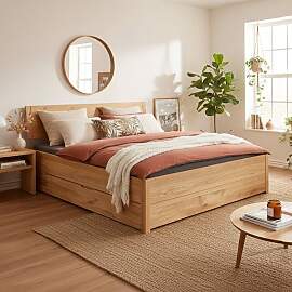 Bett Ortler Komfort Wildeiche Massivholz mit