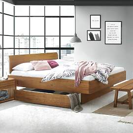 Bett Virella Komfort Wildeiche Massivholz mit