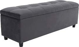 Bettbank "Abgesteppt", grau, B:120cm