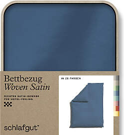 Bettbezug SCHLAFGUT "Woven Satin", blau