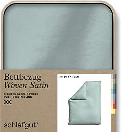 Bettbezug SCHLAFGUT "Woven Satin", blau