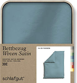 Bettbezug SCHLAFGUT "Woven Satin", blau