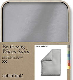 Bettbezug SCHLAFGUT "Woven Satin", grau