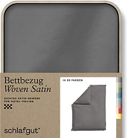 Bettbezug SCHLAFGUT "Woven Satin", grau