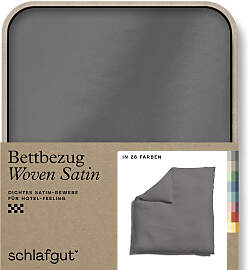 Bettbezug SCHLAFGUT "Woven Satin", grau
