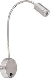 Bettlampe Wandmontage silber Leselampe