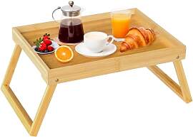 Betttablett Tisch mit klappbaren Beinen, Bambus