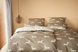 Bettwäsche ELEGANTE "Dogs", natur,