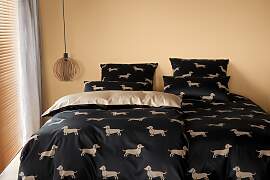 Bettwäsche ELEGANTE "Dogs", schwarz,