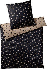 Bettwäsche ELEGANTE "Paws", schwarz,
