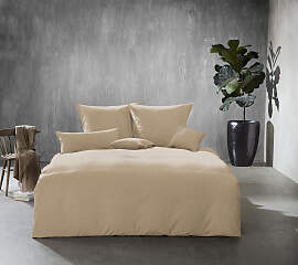 Bettwäsche FLEURESSE "Lech UNI", beige, 