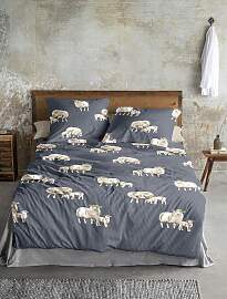 Bettwäsche IRISETTE "Panda 8545", blau, 