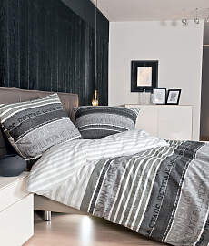 Bettwäsche JANINE "DAVOS 6481", grau