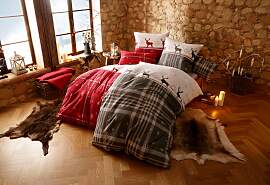 Bettwäsche MY HOME "Wenda", rot (rot,