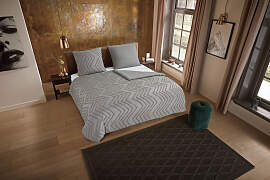 Bettwäsche "Zigzag", grau (taupe), B/L: 