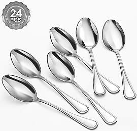 BEWOS 24 Stück Suppenlöffel Set, 20,3cm(8 Zoll)