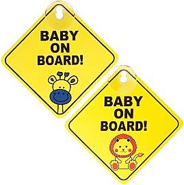 Bewudy Baby on Board Auto Warnschilder, 2pcs