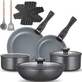 BEZIA Induktions Töpfe Set 17-Tlg, Keramik