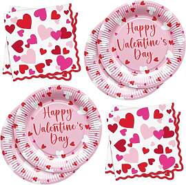 BFB Valentinstag Pappteller Servietten Set Rot