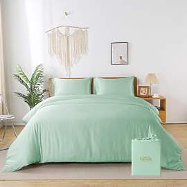 bienDo Bettwäsche 200x200, 3 Teilig, Grün,