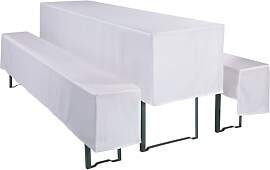 Biertischhussen Set 3-teilig Weiß | Hussen für