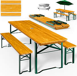 Bierzeltgarnitur 3-tlg klappbar 170cm für 8