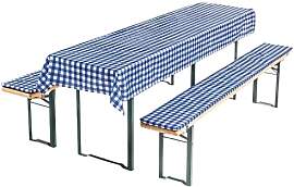 Bierzeltgarnitur Auflage Set 3-teilig Blau/Weiß | 
