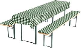 Bierzeltgarnitur Auflage Set 3-teilig Grün/Weiß