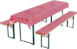Bierzeltgarnitur Auflage Set 3-teilig Rot/Weiß |