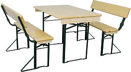 Bierzeltgarnitur mit Rückenlehne 110 x 70 cm