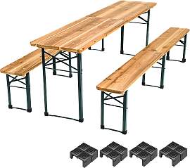 Bierzeltgarnitur Ralf 3-tlg. klappbar - braun