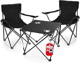 BigDean 2 Stück Campingstühle & Campingtisch 