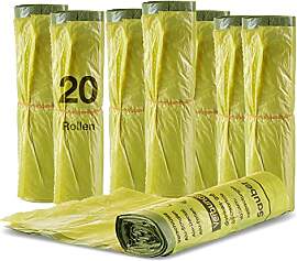 BigDean 20 Rollen Gelber Sack, Gelbe Säcke 90