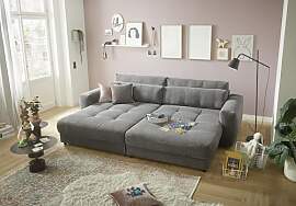 Big Sofa BARURA Cord dunkelgrau – XXL Couch mit