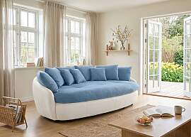 Big-Sofa COTTA "Aruba", azure, weiß,