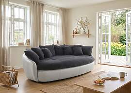 Big-Sofa COTTA "Aruba", lava, argent,