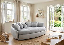Big-Sofa COTTA "Aruba", light grau,