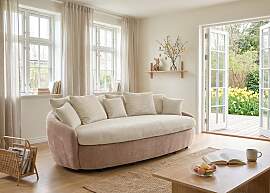 Big-Sofa COTTA "Aruba", mud, ivory,