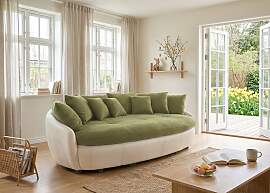 Big-Sofa COTTA "Aruba", olive, weiß,