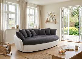Big-Sofa COTTA "Aruba", schwarz, weiß,