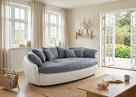 Big-Sofa COTTA "Aruba", smoke, weiß,