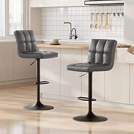 bigzzia Barhocker,2er-Set, PU-Leder, drehbar,