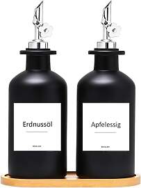 BIKALAN Essig und Ölflaschen Set, 350ml x 2