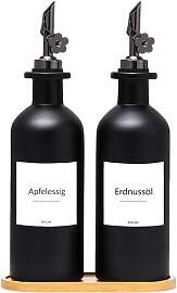 BIKALAN Essig und Ölflaschen Set, 500ml x 2