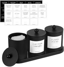 BIKALAN Glas Wattestäbchen Behälter,