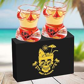Bikini Glas-Schnapsgläser, Totenkopf Design, 30