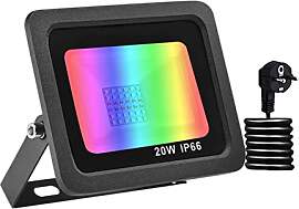 Bikuer RGB LED Strahler 20W Fluter Außen 16