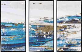 Bild Gemälde Blue Sea 3er-Set, Leinwanddruck auf