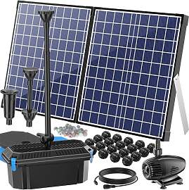Biling 50W Solar Teichpumpe mit Filter, 2100 L/H